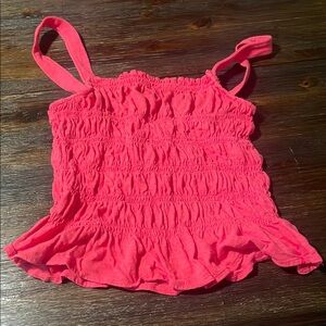 Universal Thread Pink Smocked Ruffled Tank Top